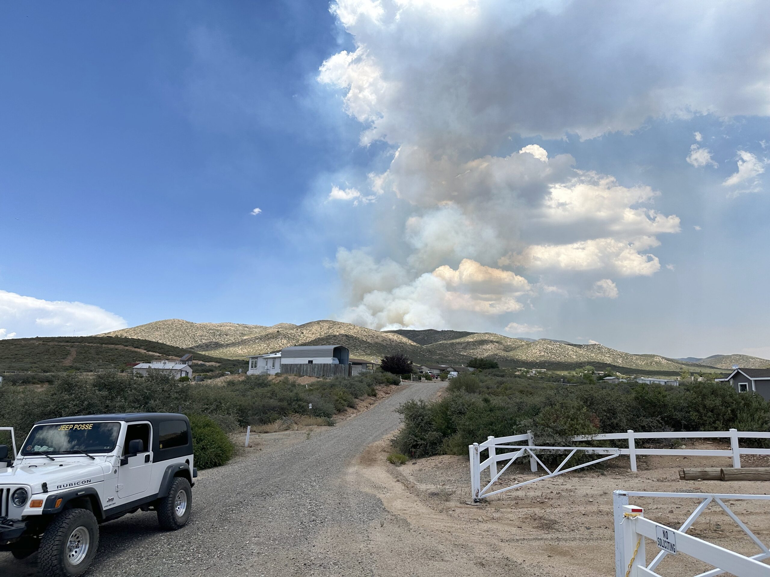 View of Grapevine fire from the White Horse Ranch community